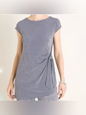 Chico's Travelers Classic Side-Tie Tunic Top Size 16 / 18 XL